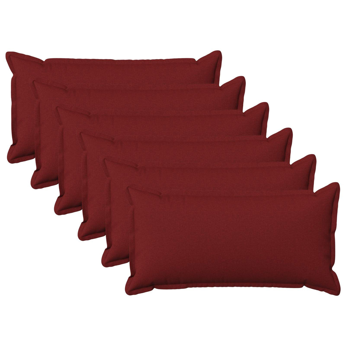 Throw Pillow 6 pcs HOUTEN Wine Red 40 x 70 cm Faux Linen
