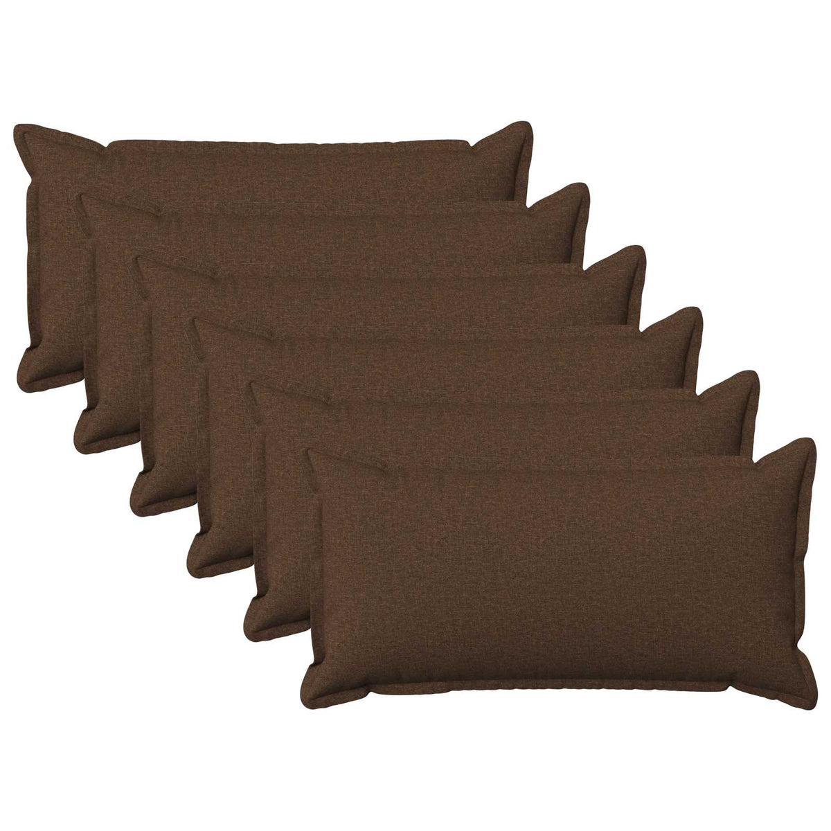 Throw Pillow 6 pcs HOUTEN Brown 40 x 70 cm Faux Linen