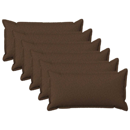 Throw Pillow 6 pcs HOUTEN Brown 40 x 70 cm Faux Linen