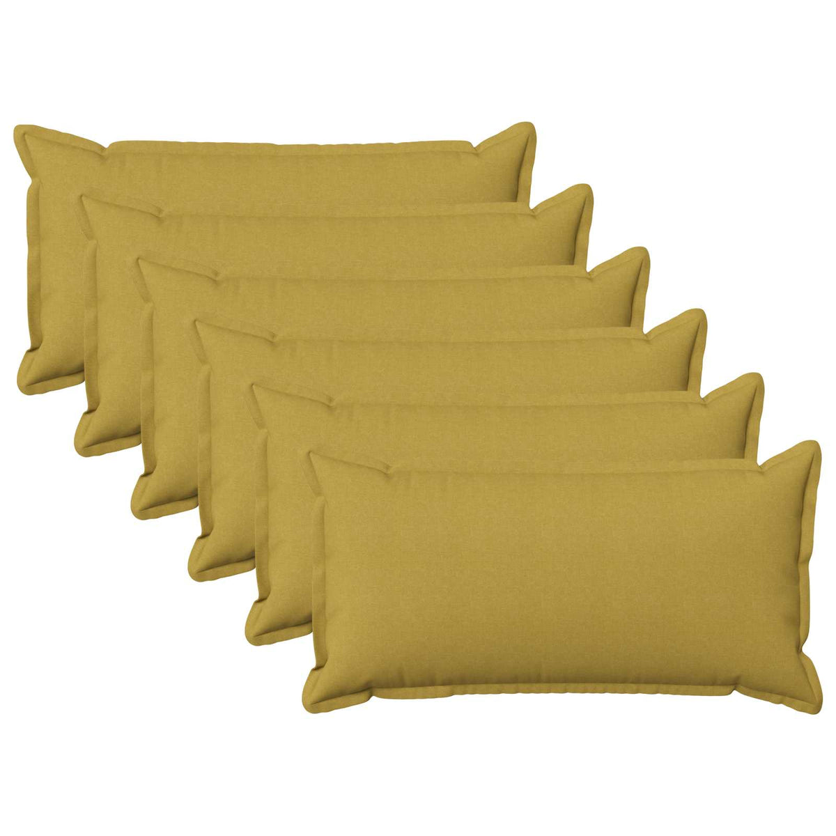 Throw Pillow 6 pcs HOUTEN Light Green 40 x 70 cm Faux Linen