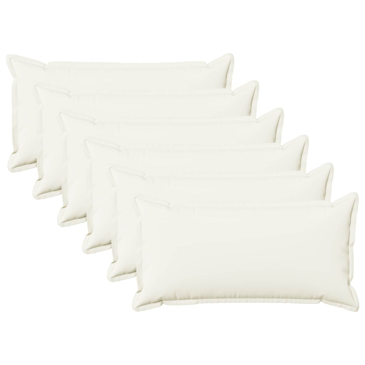 Cushion with Pillow HOUTEN 6 pcs White Faux Linen