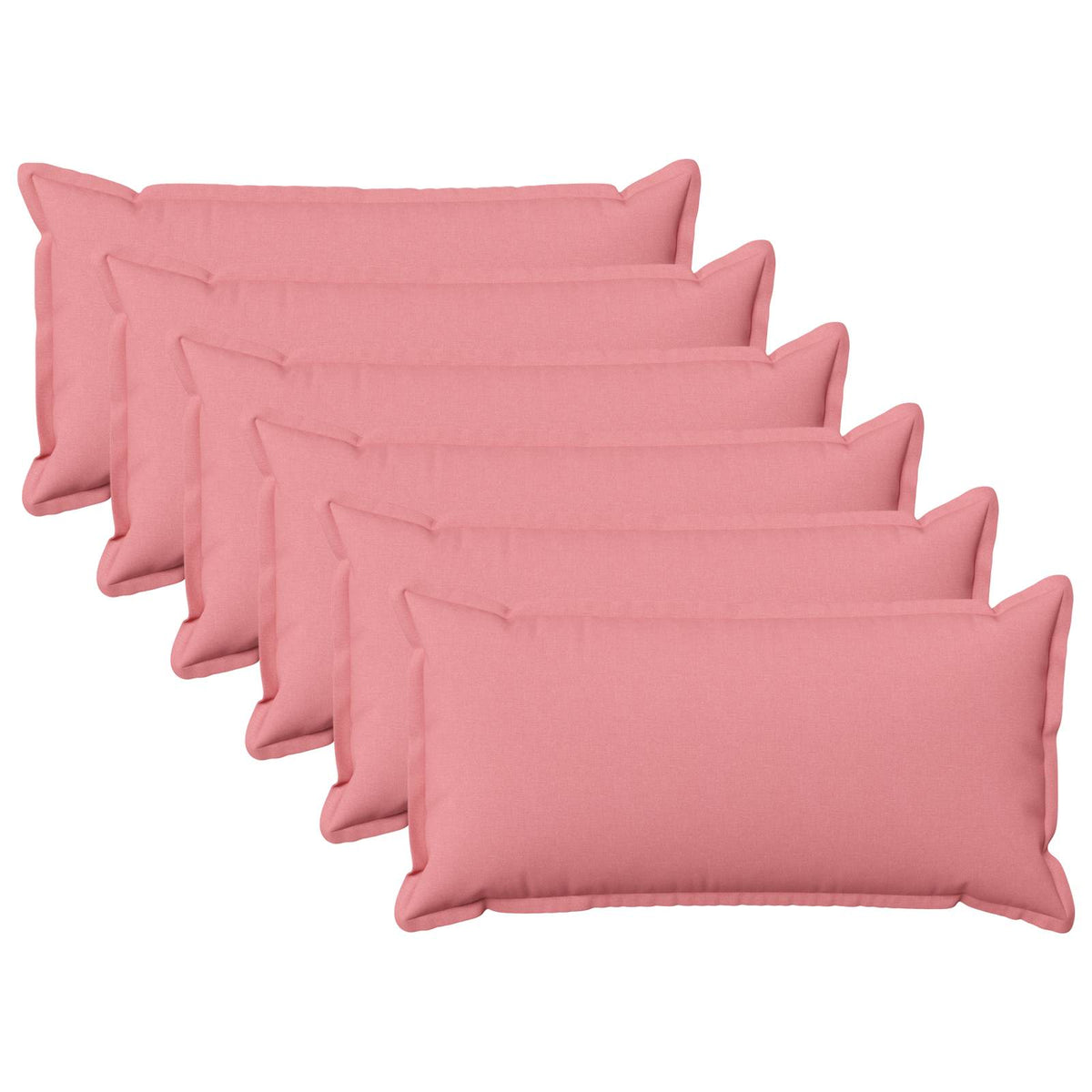 Throw Pillow 6 pcs HOUTEN Pink 40 x 70 cm Faux Linen