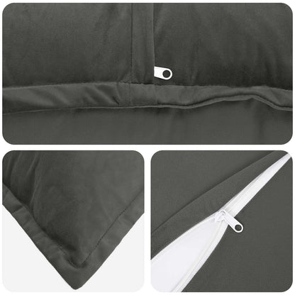 Cushion with Pillow HOUTEN 6 pcs Dark Grey Velvet