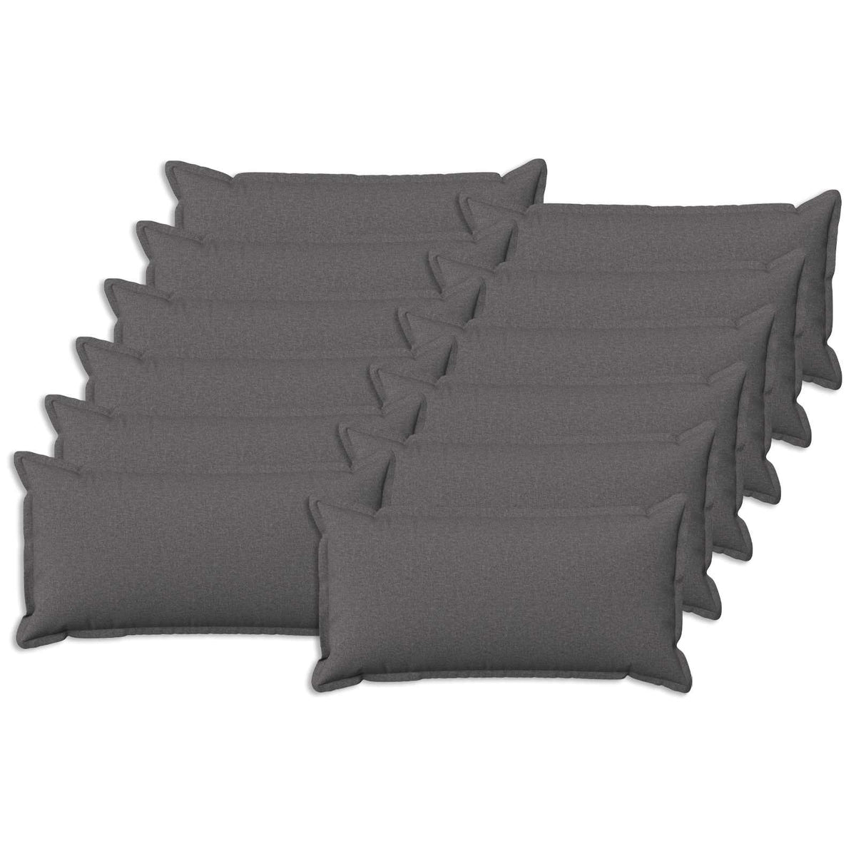 Cushion with Pillow HOUTEN 12 pcs Light Grey Faux Linen