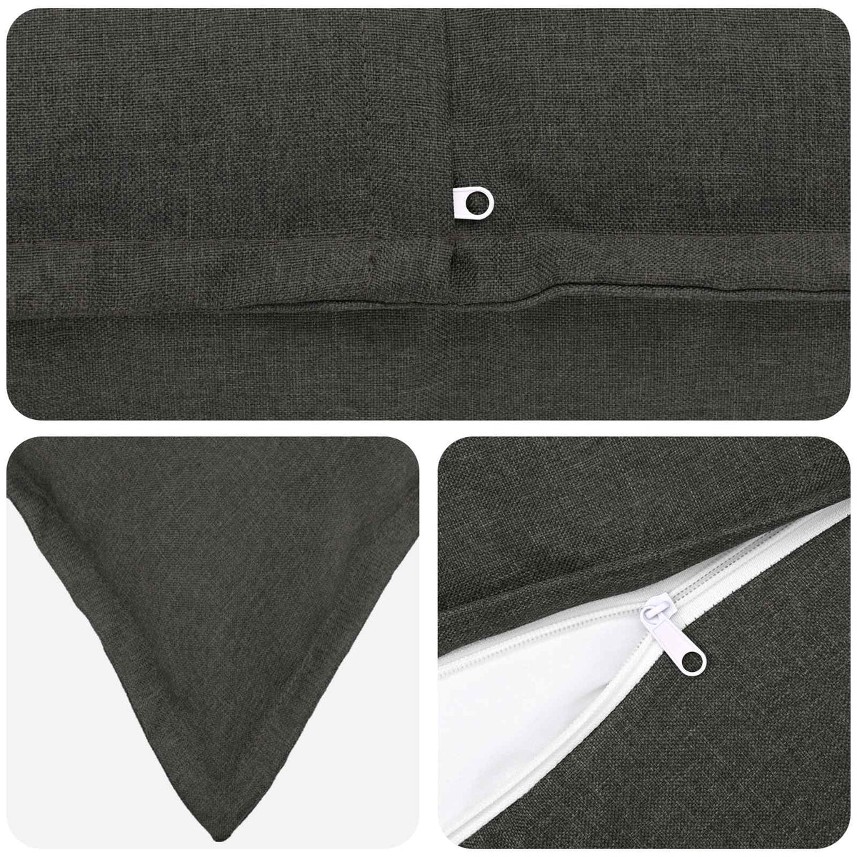 Throw Pillow 6 pcs HOUTEN Dark Grey 40 x 80 cm Faux Linen