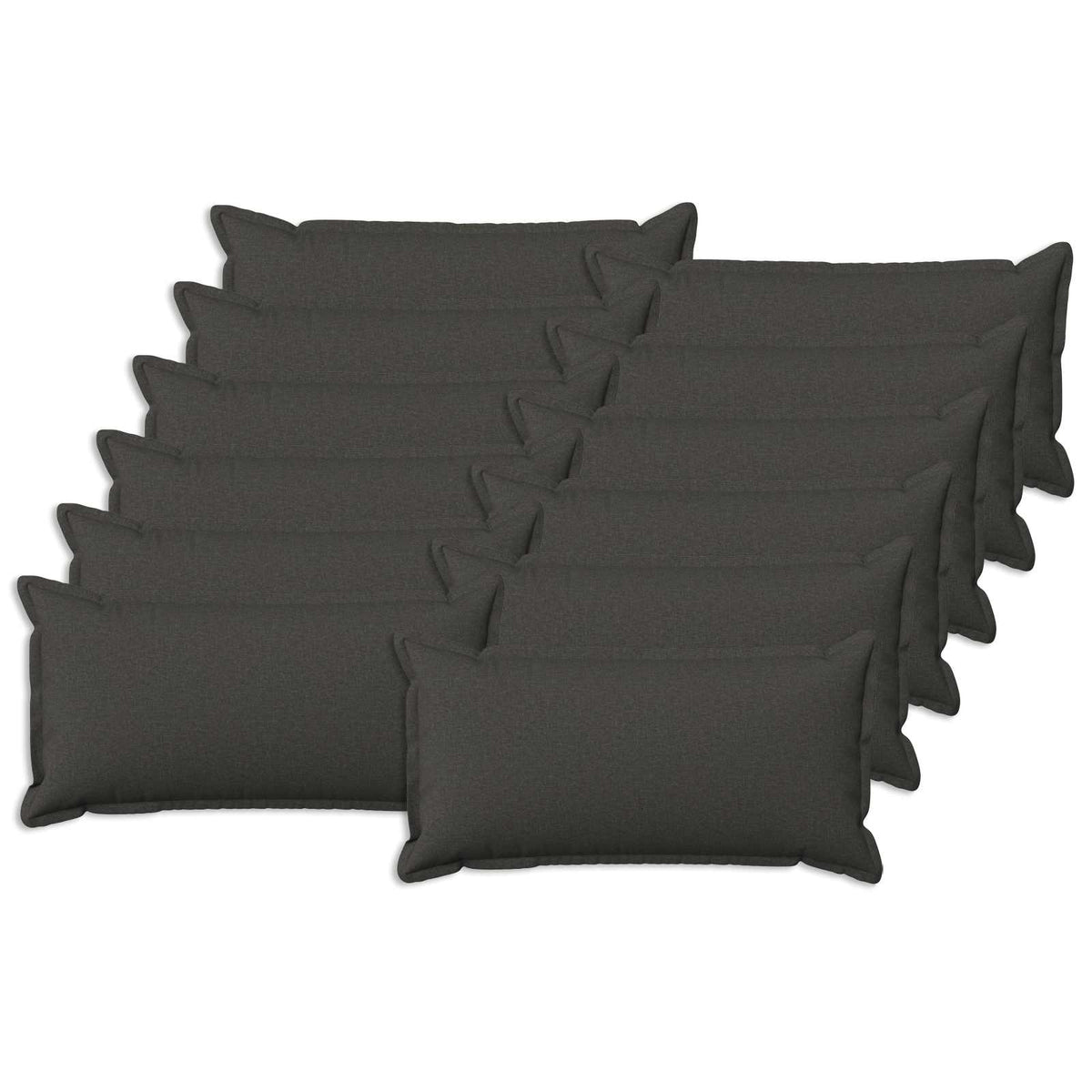 Cushion with Pillow HOUTEN 12 pcs Dark Grey Faux Linen