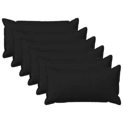 Throw Pillow 6 pcs HOUTEN Black 40 x 80 cm Faux Linen