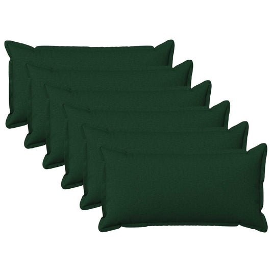 Cushion with Pillow HOUTEN 6 pcs Dark Green Faux Linen