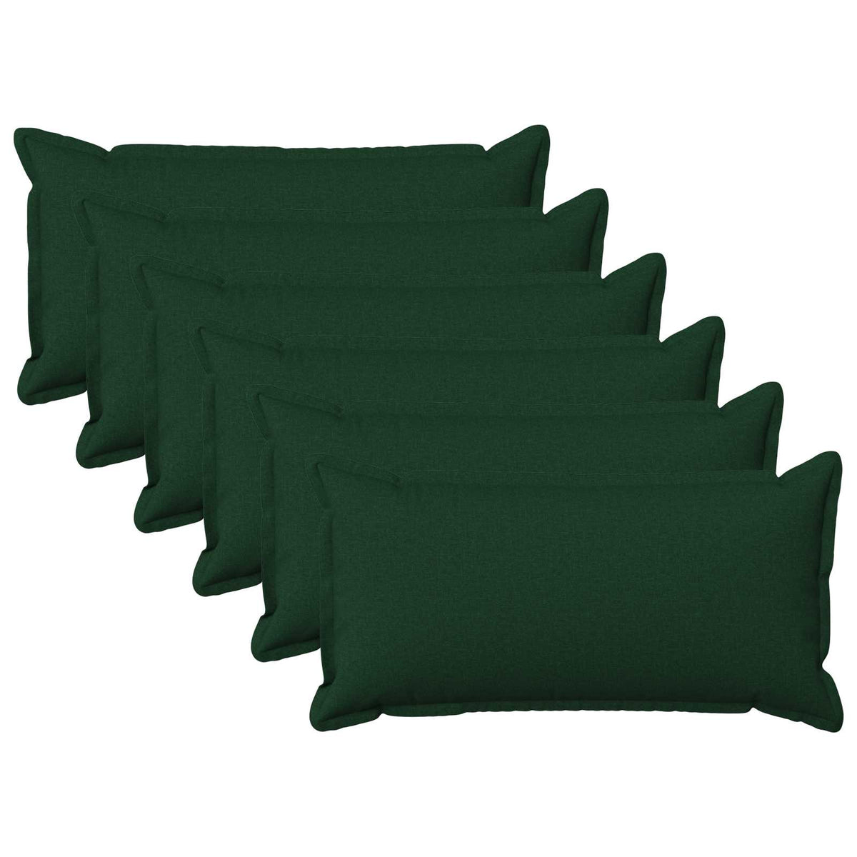Throw Pillow 6 pcs HOUTEN Dark Green 40 x 80 cm Faux Linen