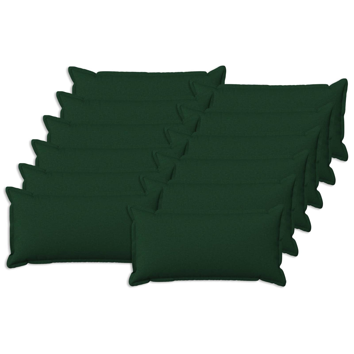 Cushion with Pillow HOUTEN 12 pcs Dark Green Faux Linen