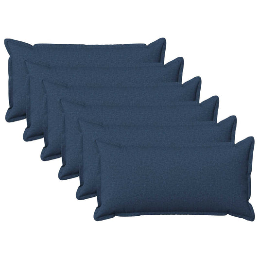 Cushion with Pillow HOUTEN 6 pcs Blue Faux Linen