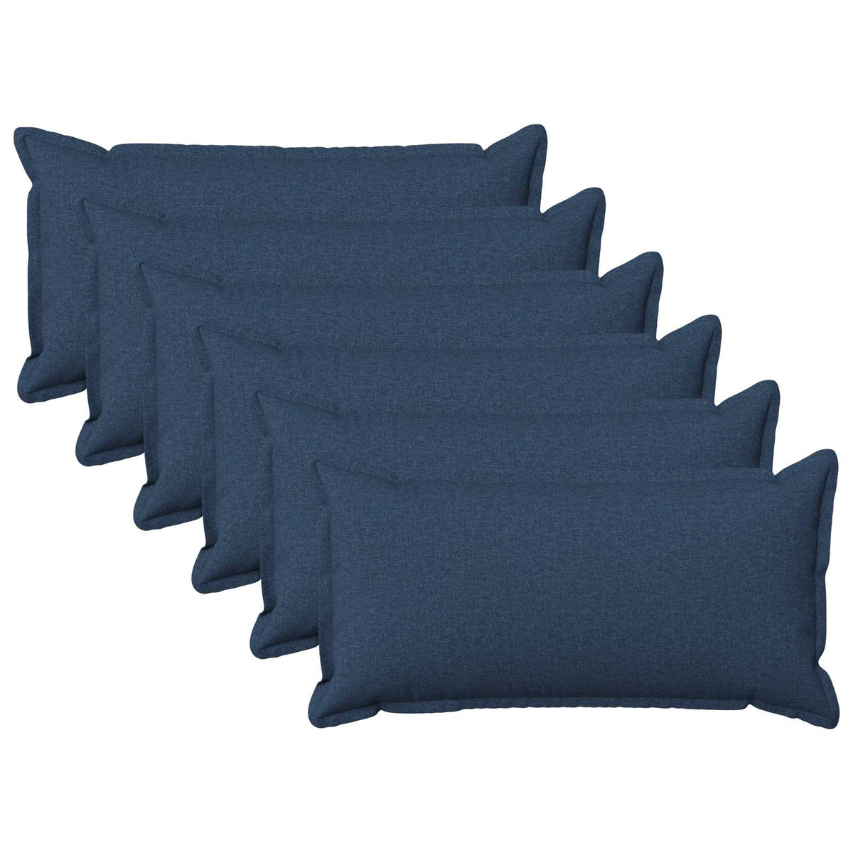 Throw Pillow 6 pcs HOUTEN Blue 40 x 80 cm Faux Linen