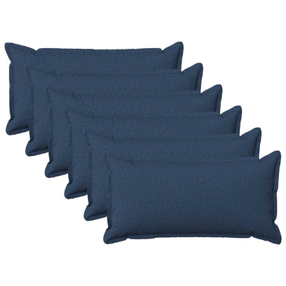 Throw Pillow 6 pcs HOUTEN Blue 40 x 80 cm Faux Linen
