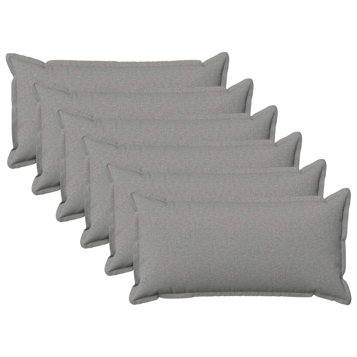 Throw Pillow 6 pcs HOUTEN Cloud Grey 40 x 80 cm Faux Linen