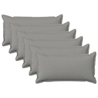 Throw Pillow 6 pcs HOUTEN Cloud Grey 40 x 80 cm Faux Linen
