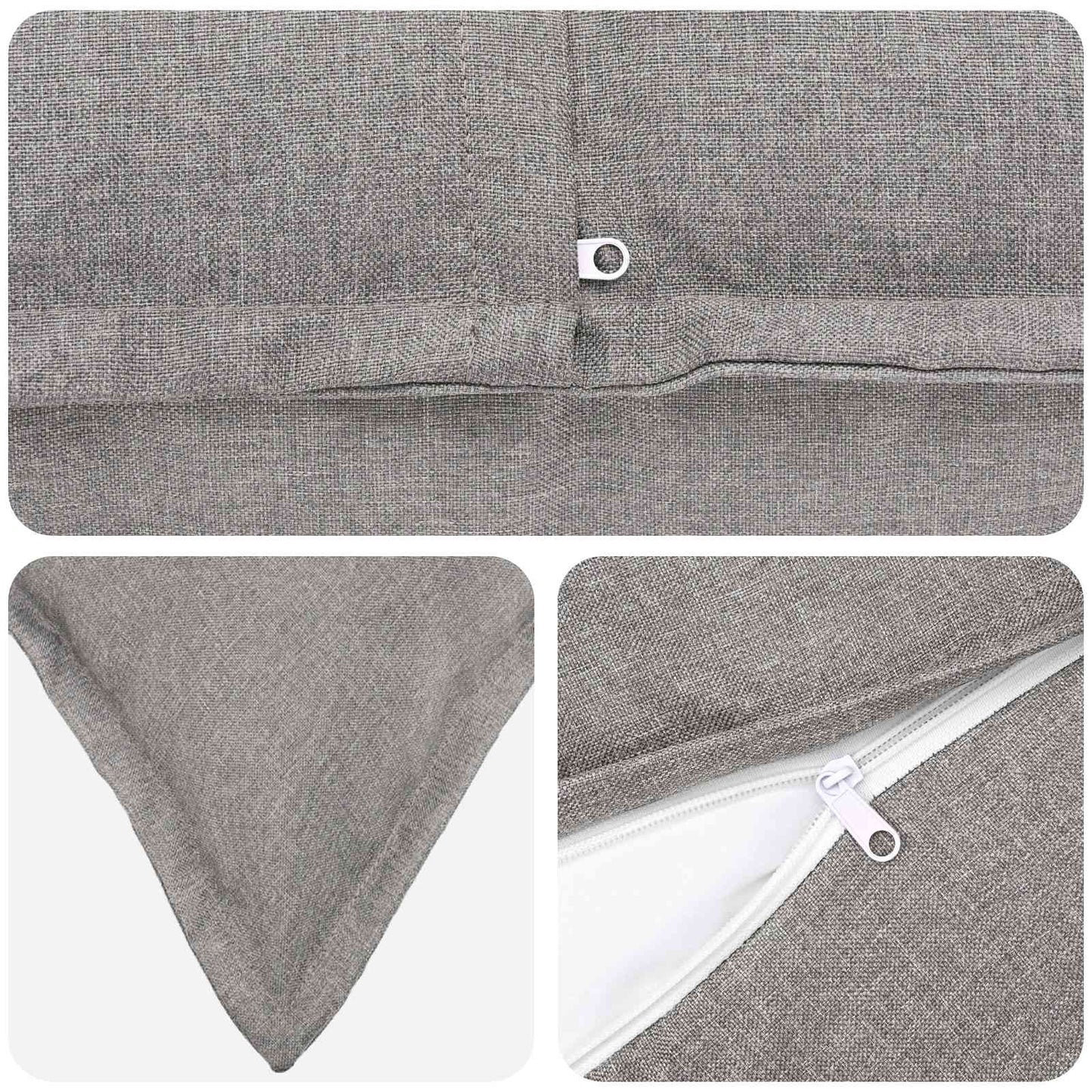 Cushion with Pillow HOUTEN 12 pcs Cloud Grey Faux Linen