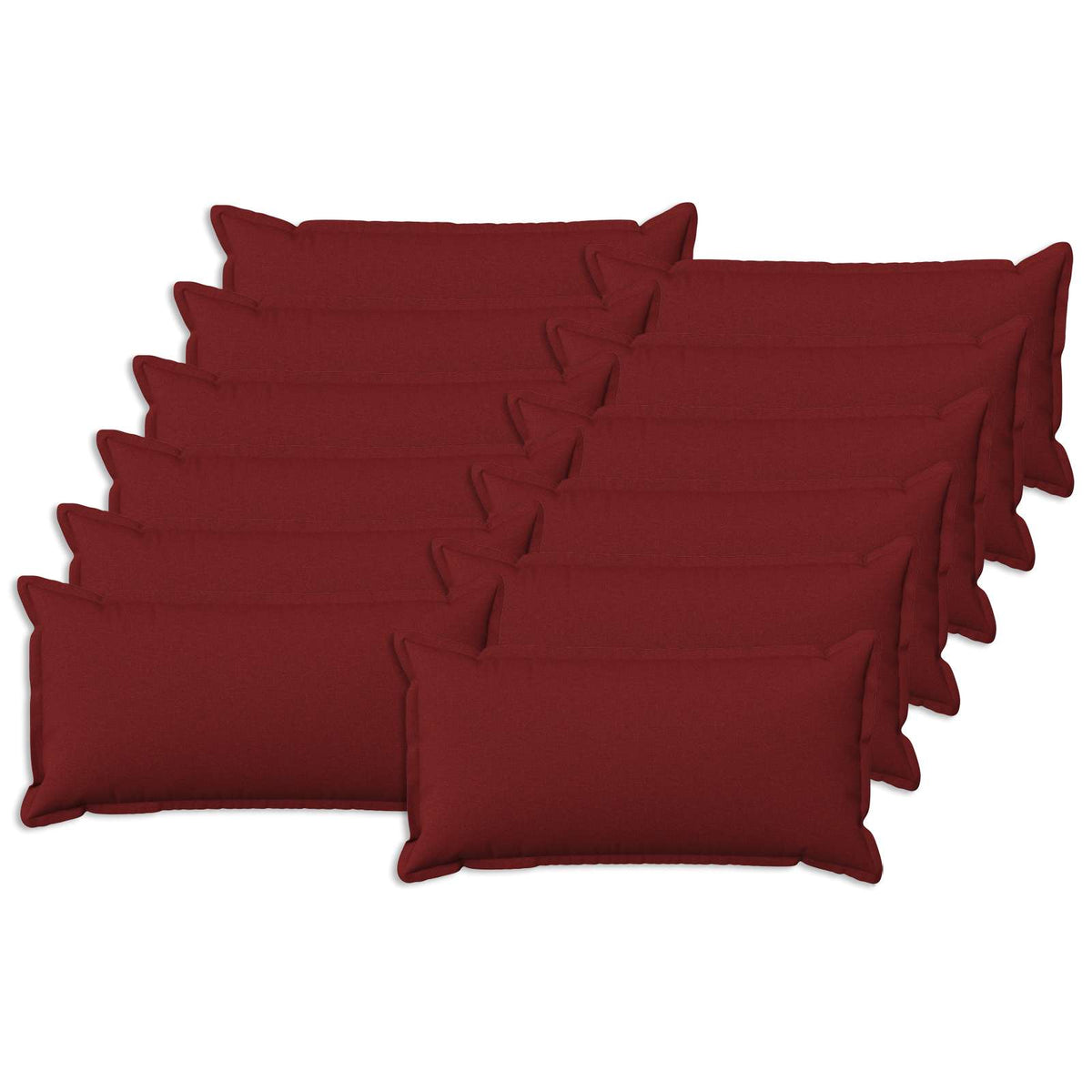 Cushion with Pillow HOUTEN 12 pcs Wine Red Faux Linen