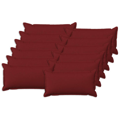 Throw Pillow 12 pcs HOUTEN Wine Red 40 x 80 cm Faux Linen