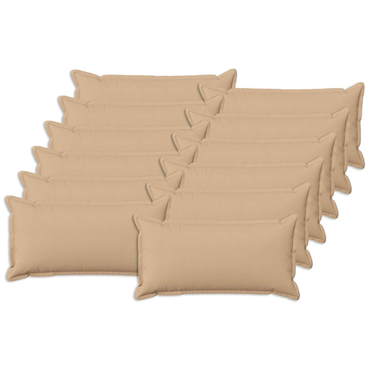Throw Pillow 12 pcs HOUTEN Cream 40 x 80 cm Faux Linen