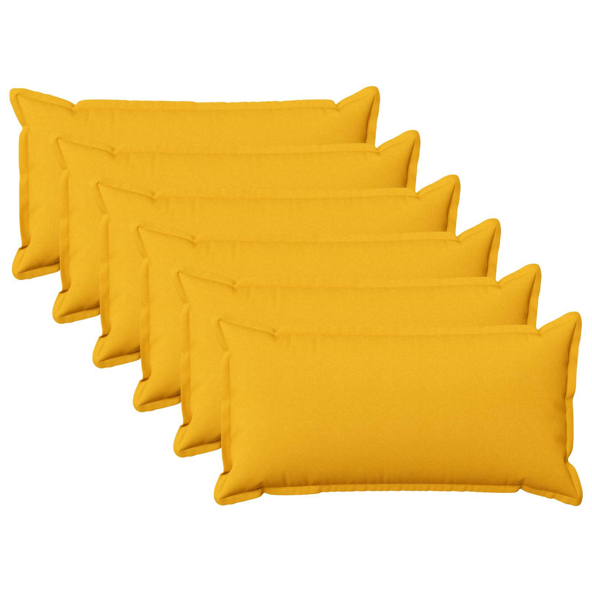 Throw Pillow 6 pcs HOUTEN Light Yellow 40 x 80 cm Faux Linen
