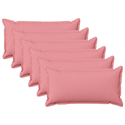 Cushion with Pillow HOUTEN 6 pcs Pink Faux Linen