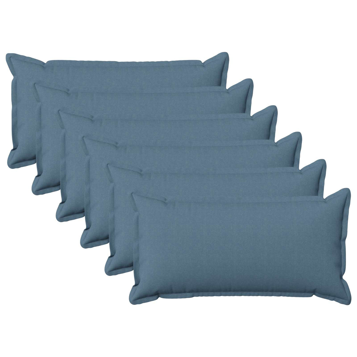 Cushion with Pillow HOUTEN 6 pcs Jeans Blue Faux Linen