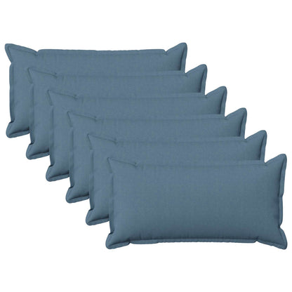 Throw Pillow 6 pcs HOUTEN Jeans Blue 40 x 80 cm Faux Linen