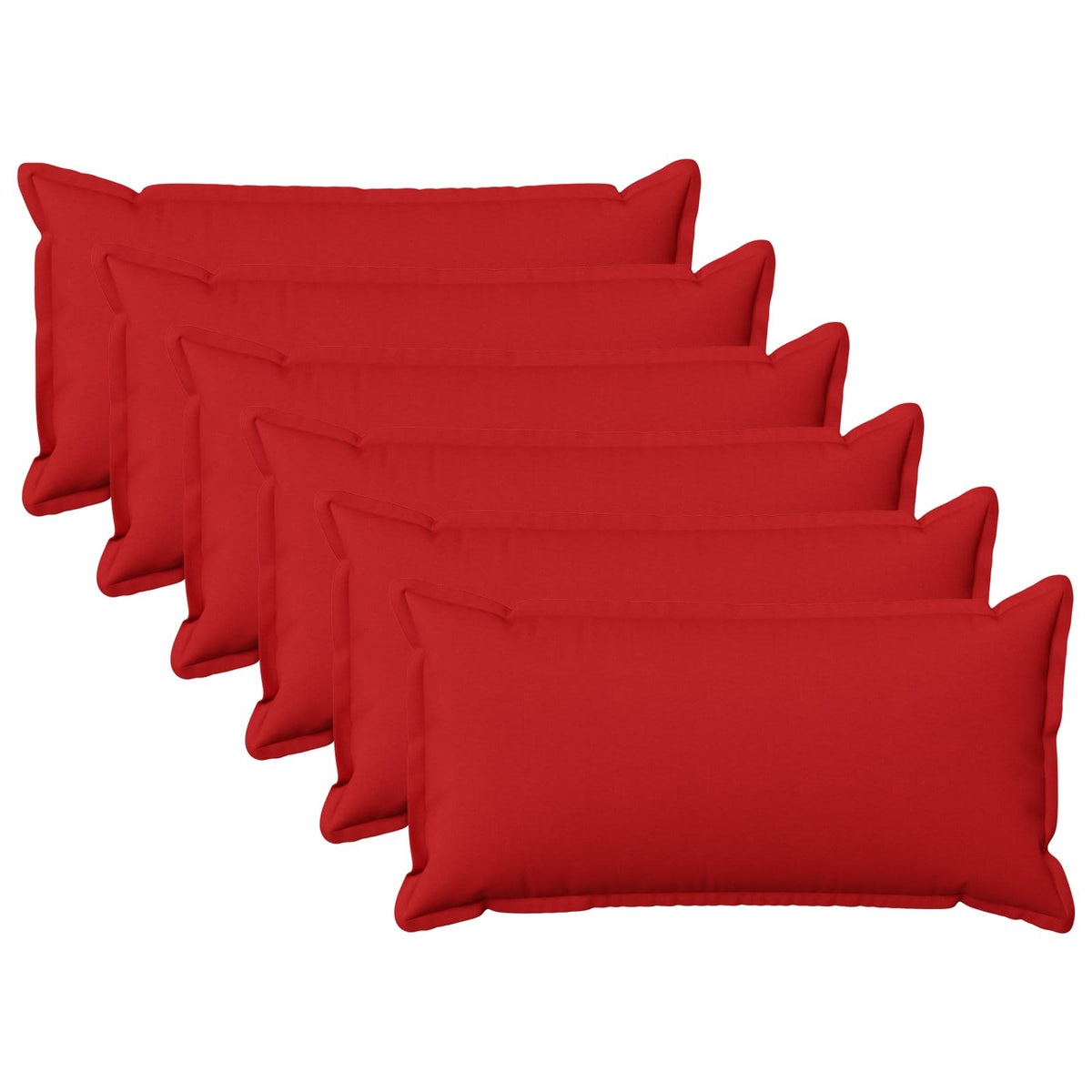 Cushion with Pillow HOUTEN 6 pcs Red Faux Linen