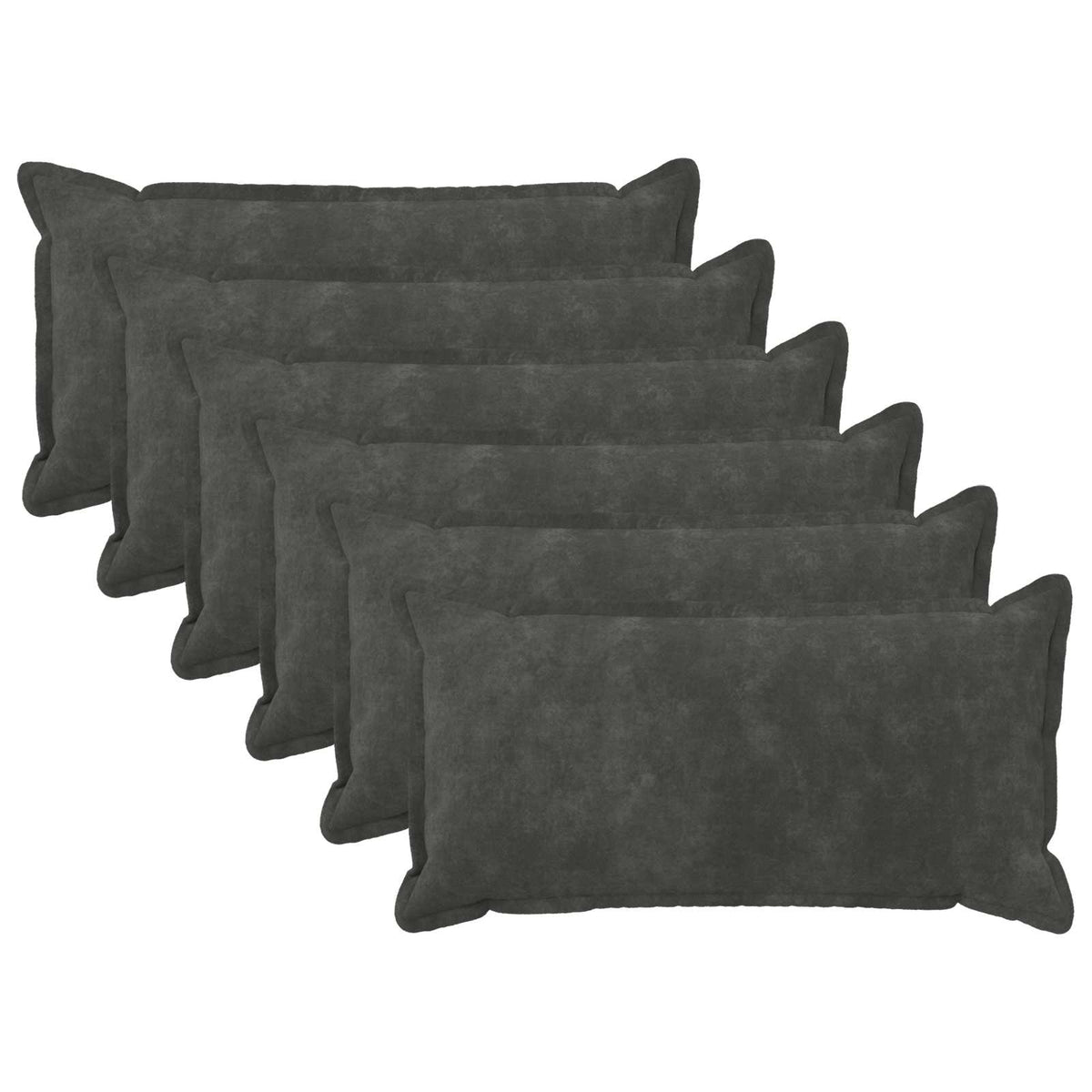 Cushion with Pillow HOUTEN 6 pcs Anthracite Microfiber Fleece