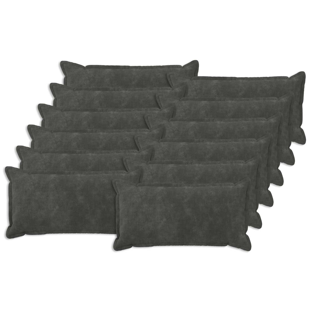 Cushion with Pillow HOUTEN 12 pcs Anthracite Microfiber Fleece