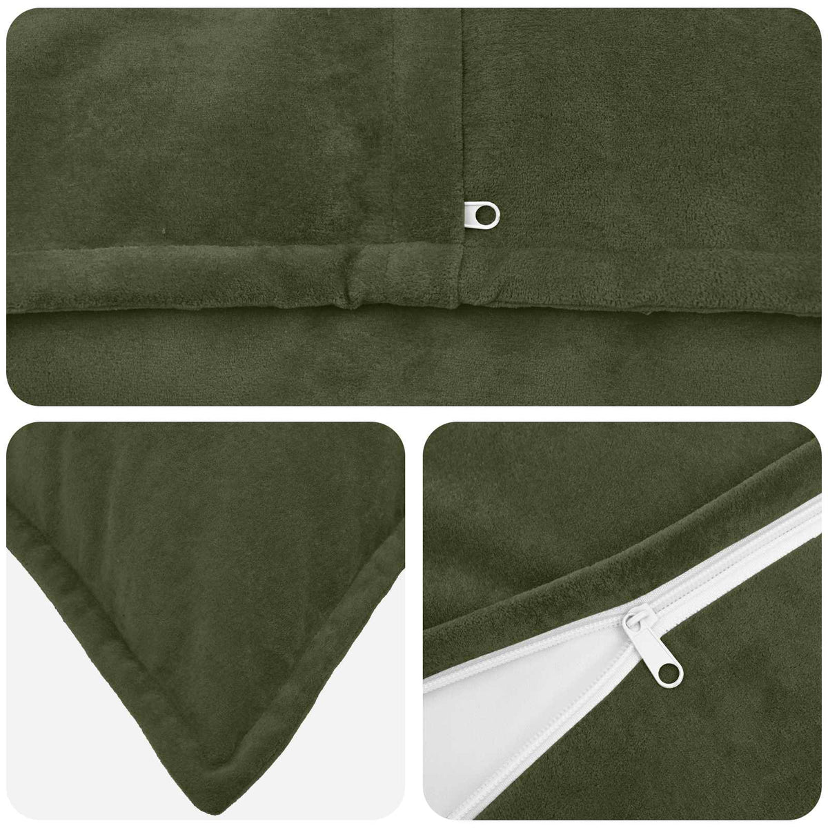 Cushion with Pillow HOUTEN 6 pcs Green Microfiber Fleece