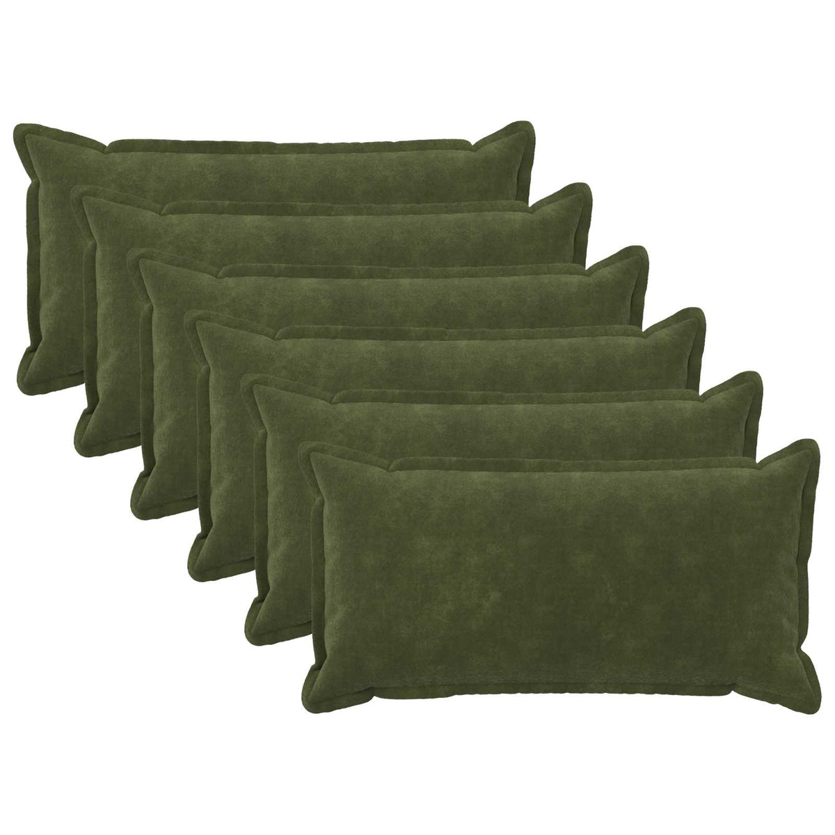 Cushion with Pillow HOUTEN 6 pcs Green Microfiber Fleece