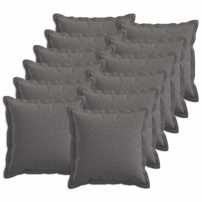 Throw Pillow 12 pcs HOUTEN Light Grey 45 x 45 cm Faux Linen