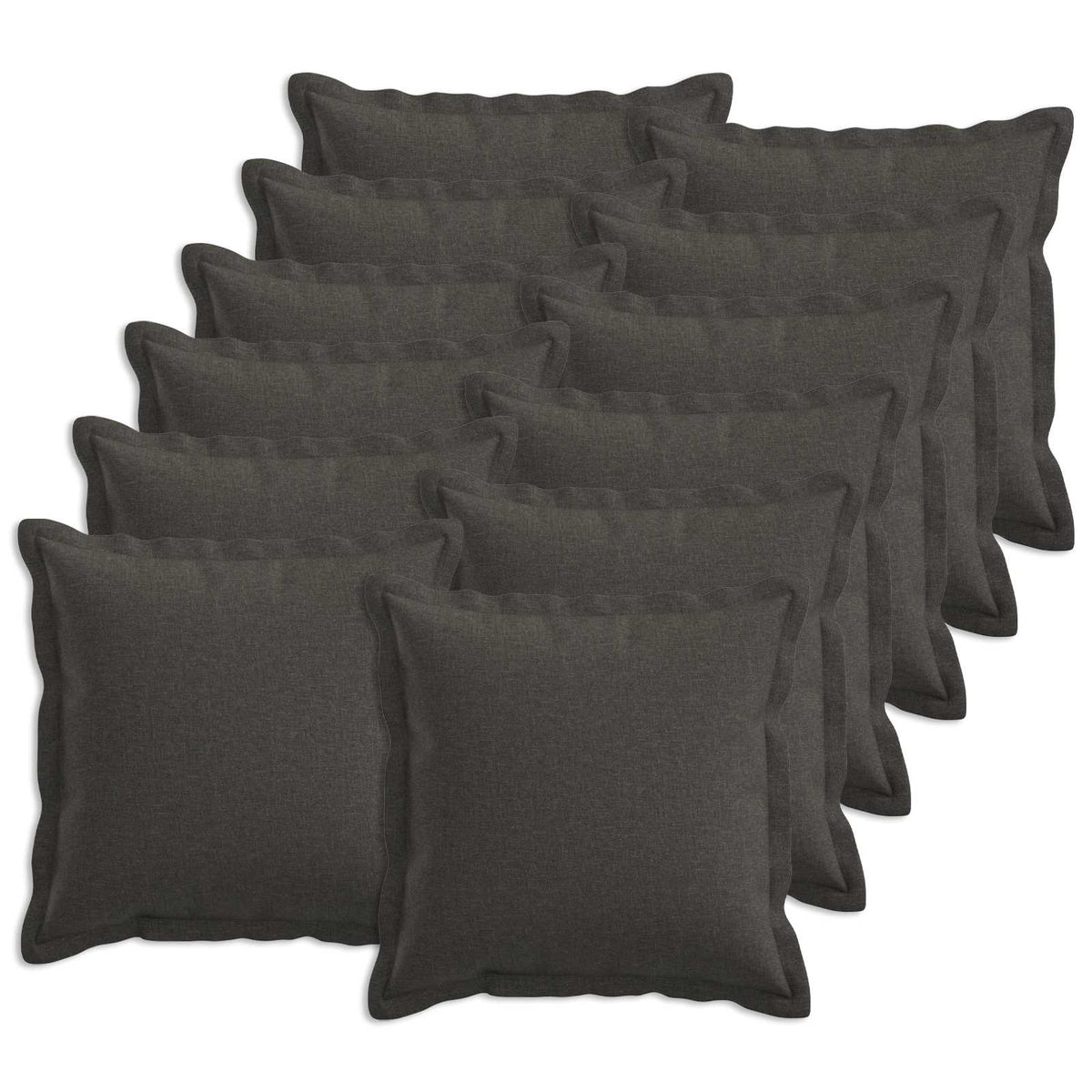 Throw Pillow 12 pcs HOUTEN Dark Grey 45 x 45 cm Faux Linen