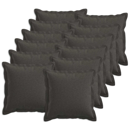 Throw Pillow 12 pcs HOUTEN Dark Grey 45 x 45 cm Faux Linen