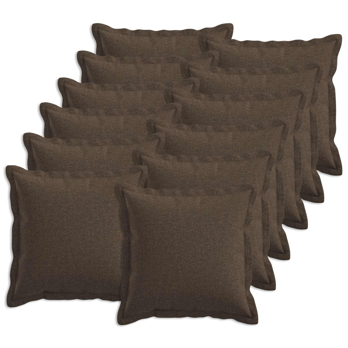 Throw Pillow 12 pcs HOUTEN Taupe 45 x 45 cm Faux Linen