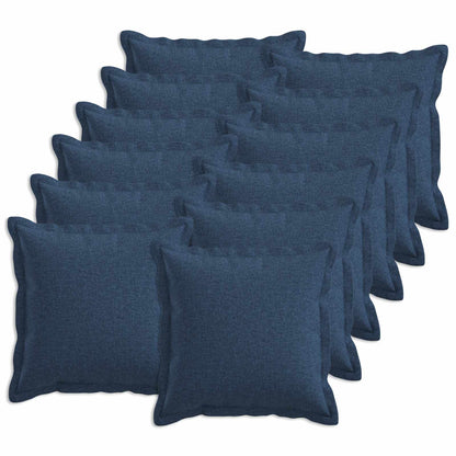 Throw Pillow 12 pcs HOUTEN Blue 45 x 45 cm Faux Linen