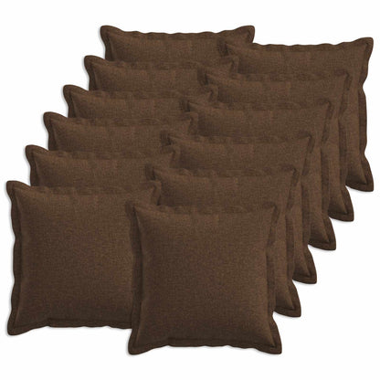 Cushion with Pillow HOUTEN 12 pcs Brown Faux Linen