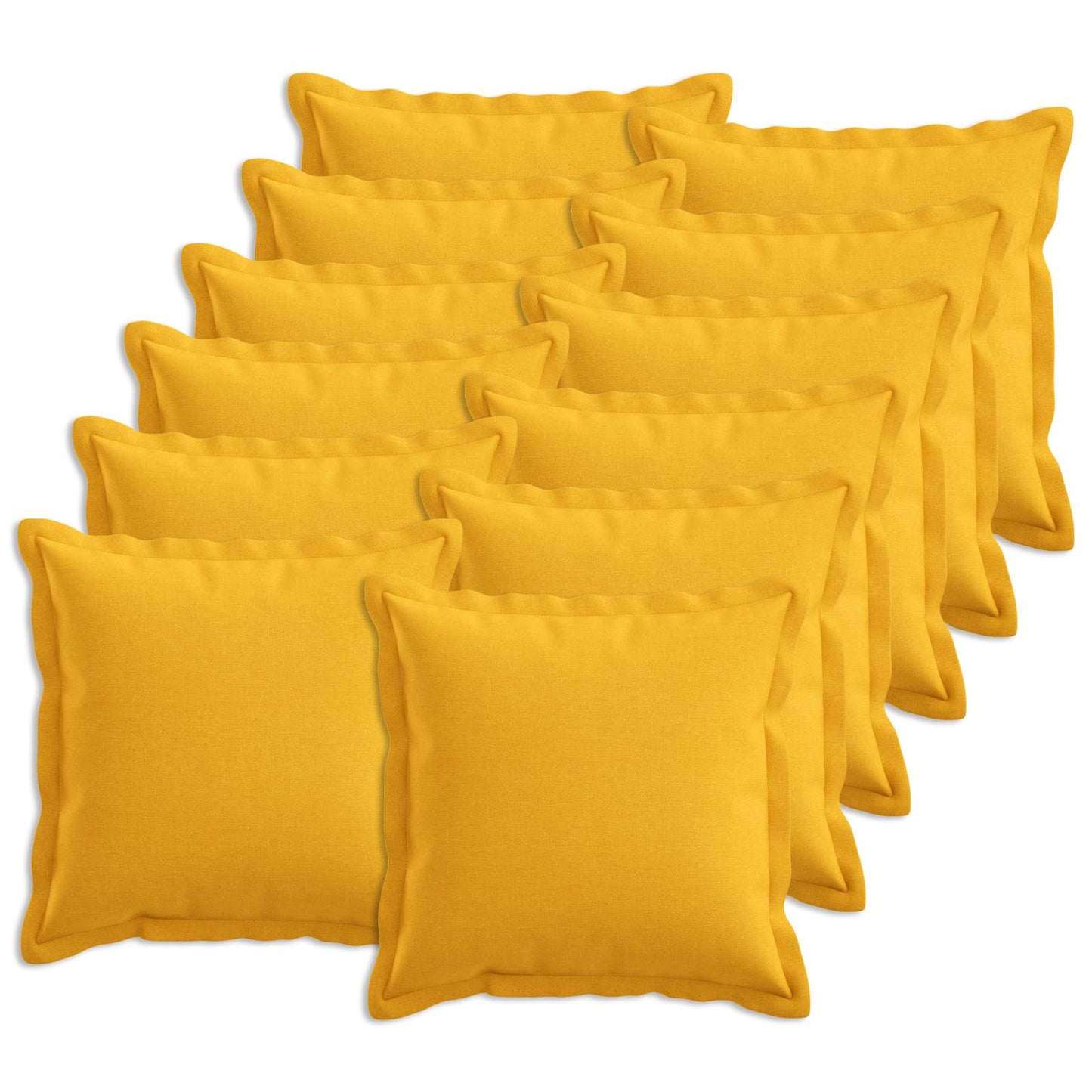 Cushion with Pillow HOUTEN 12 pcs Light Yellow Faux Linen