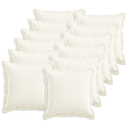 Throw Pillow 12 pcs HOUTEN White 45 x 45 cm Faux Linen