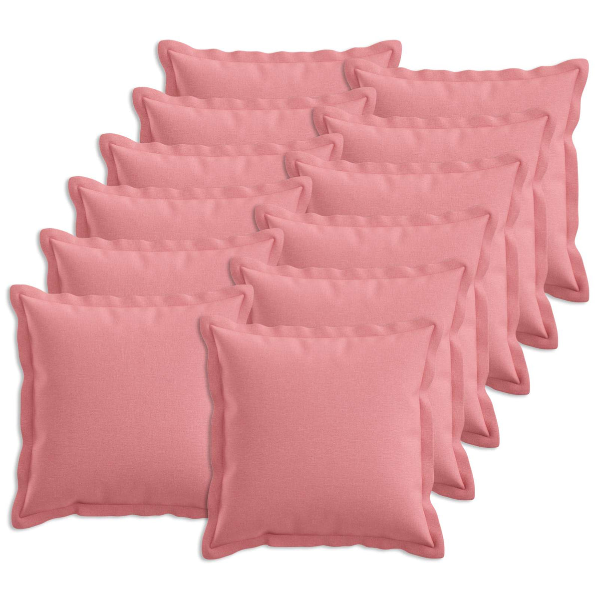Cushion with Pillow HOUTEN 12 pcs Pink Faux Linen