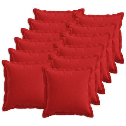 Throw Pillow 12 pcs HOUTEN Red 45 x 45 cm Faux Linen