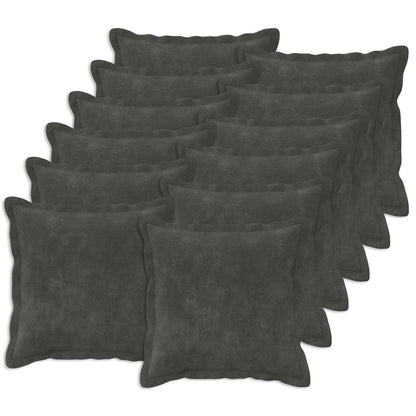 Cushion with Pillow HOUTEN 12 pcs Anthracite Microfiber Fleece