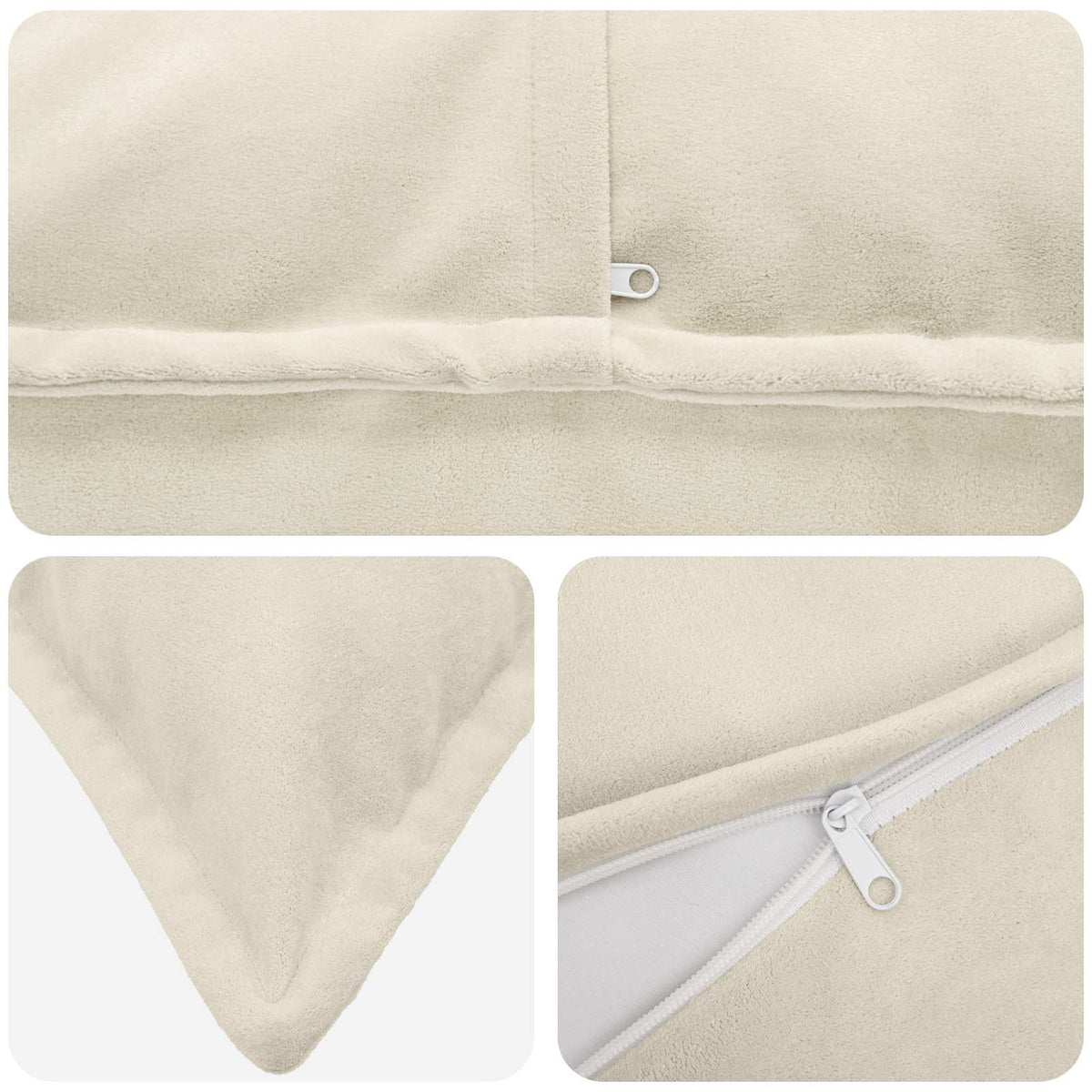 Cushion with Pillow HOUTEN 6 pcs Cream Microfiber Fleece