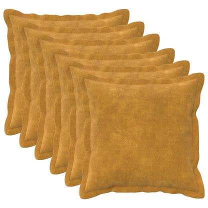 Cushion with Pillow HOUTEN 6 pcs Yellow Microfiber Fleece