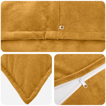 Cushion with Pillow HOUTEN 12 pcs Yellow Microfiber Fleece
