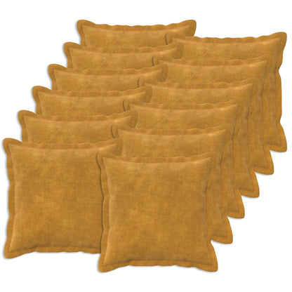 Cushion with Pillow HOUTEN 12 pcs Yellow Microfiber Fleece