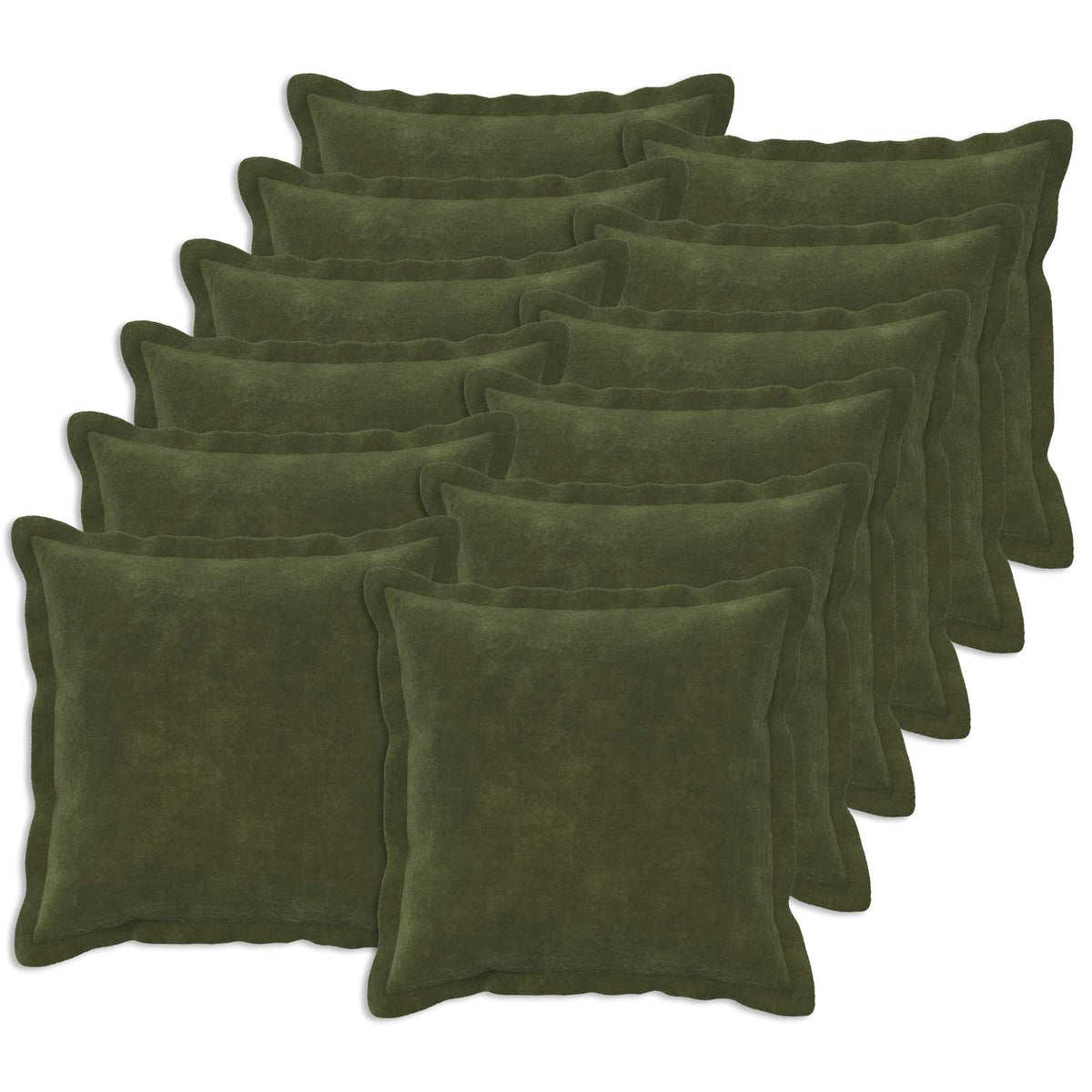 Cushion with Pillow HOUTEN 12 pcs Green Microfiber Fleece