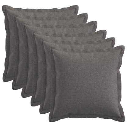 Cushion with Pillow HOUTEN 6 pcs Light Grey Faux Linen