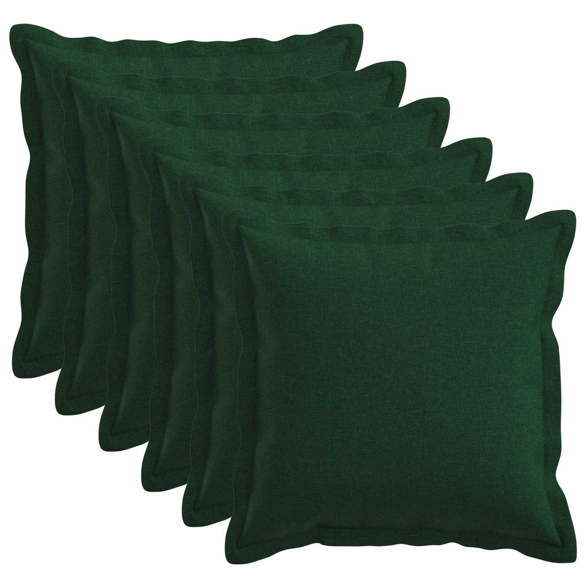 Throw Pillow 6 pcs HOUTEN Dark Green 50 x 50 cm Faux Linen